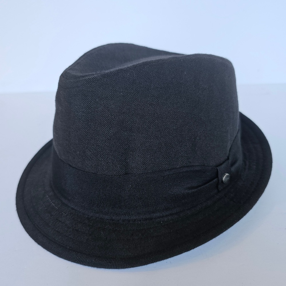 Vintage Stetson All American Black  Fedora Hat L‎ Sz 7 Dapper Classic Academia